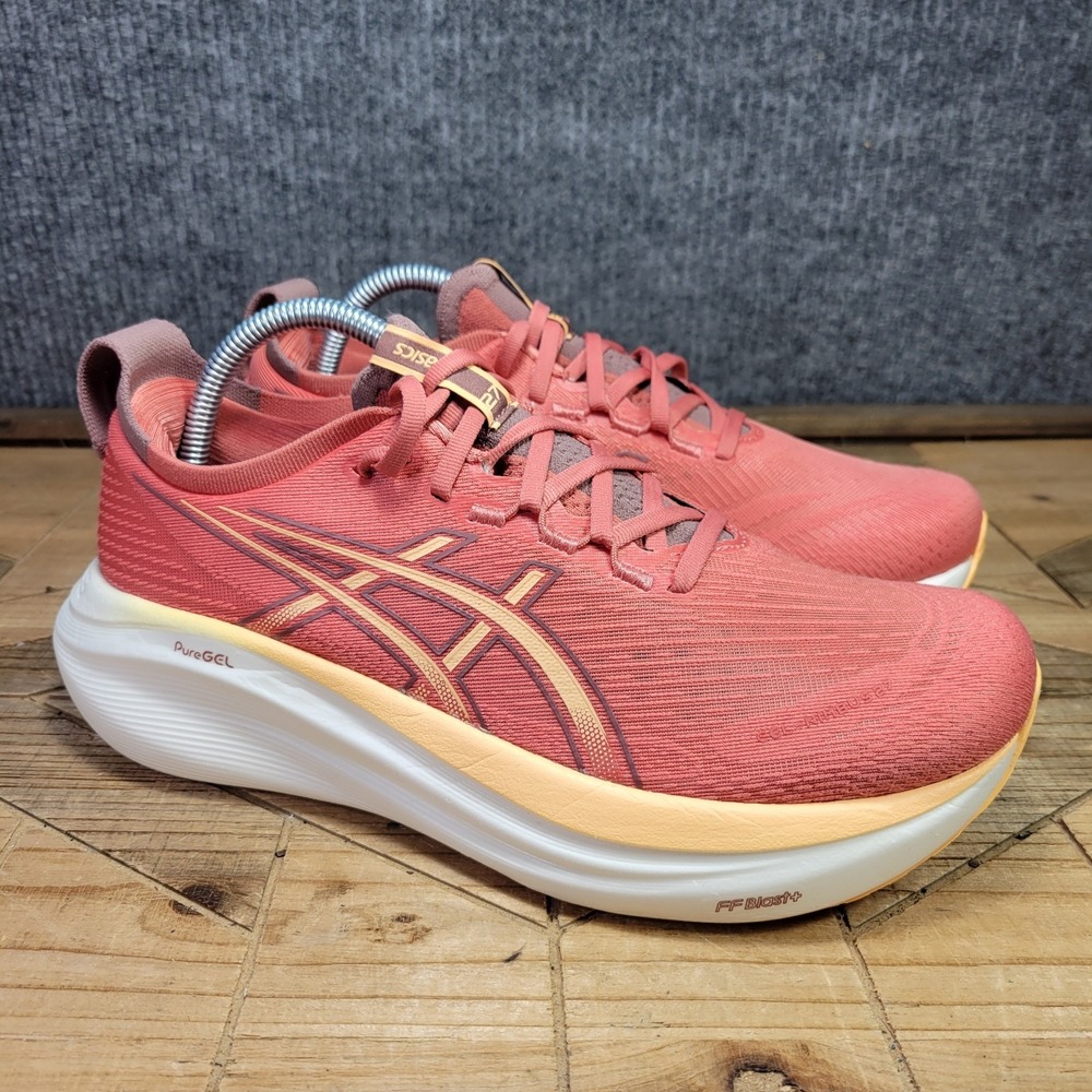 ASICS GEL-NIMBUS 27 Women's Size 9.5 'DARK PINK CLAY/ORANGE GLOW' Running Shoes